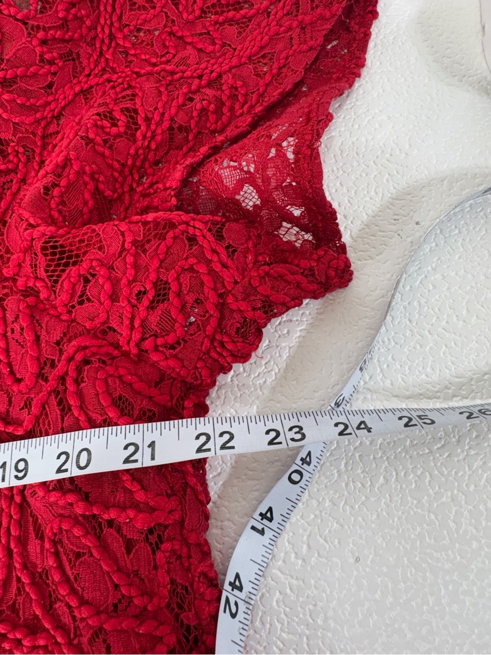 Kate & Mallory Red Floral Lace Short-Sleeve Top 3509 - Picture 6 of 10